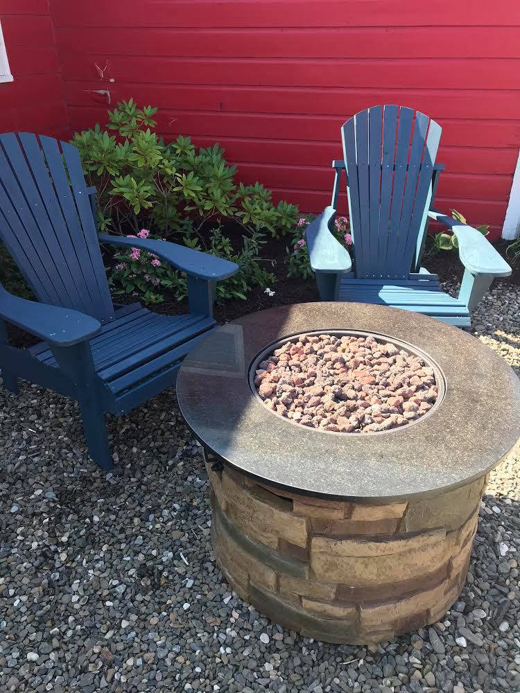 Fire pit on the deck